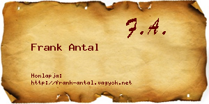 Frank Antal névjegykártya